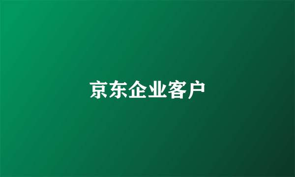 京东企业客户