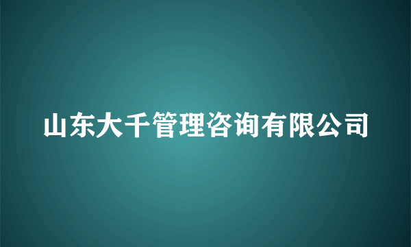山东大千管理咨询有限公司