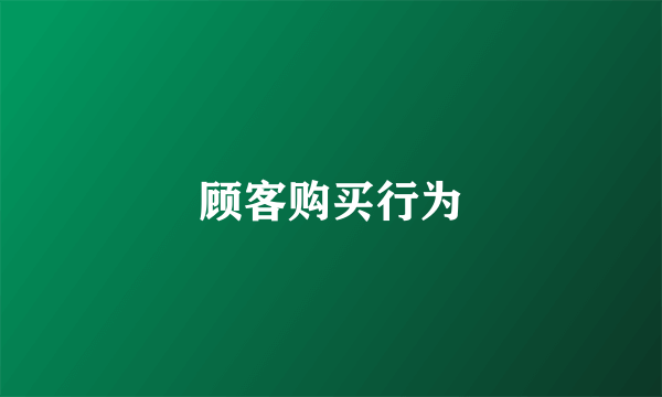 顾客购买行为