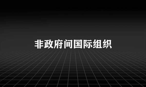 非政府间国际组织