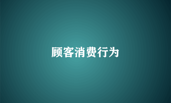顾客消费行为