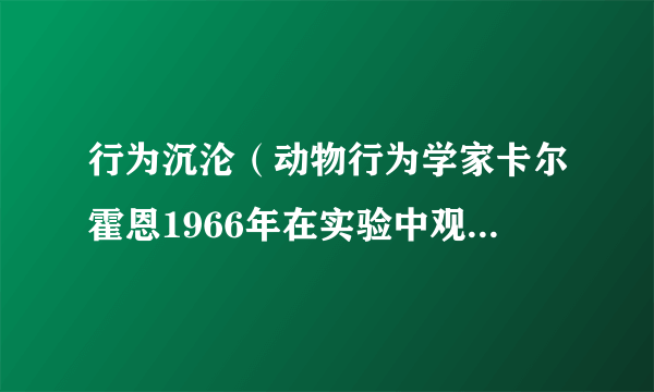 行为沉沦（动物行为学家卡尔霍恩1966年在实验中观察到的现象）