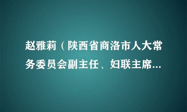 赵雅莉（陕西省商洛市人大常务委员会副主任、妇联主席、党组书记）