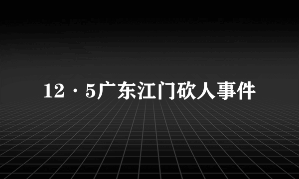12·5广东江门砍人事件