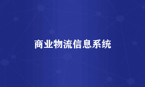 商业物流信息系统