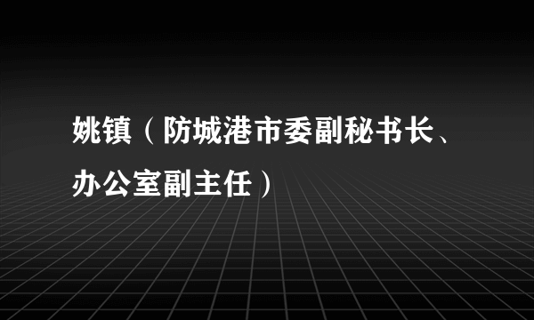 姚镇（防城港市委副秘书长、办公室副主任）