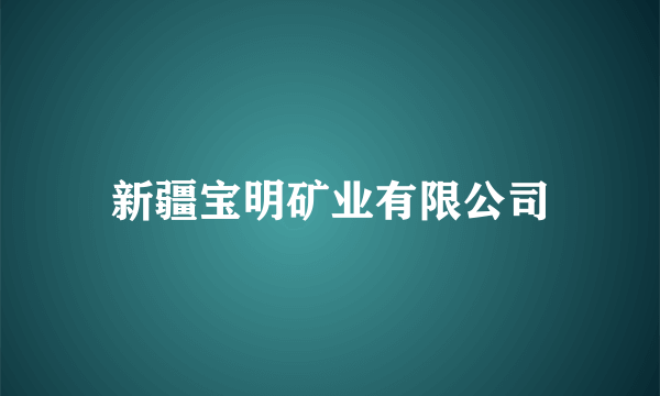 新疆宝明矿业有限公司