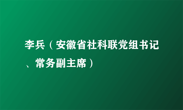 李兵（安徽省社科联党组书记、常务副主席）