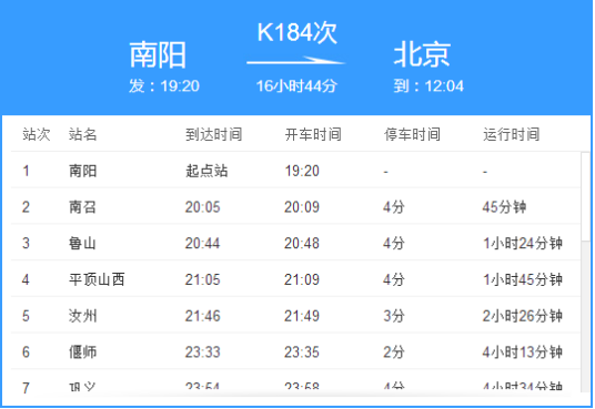 K184次列车