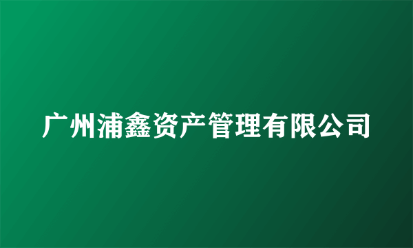 广州浦鑫资产管理有限公司