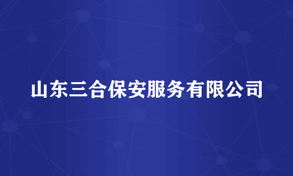 山东三合保安服务有限公司