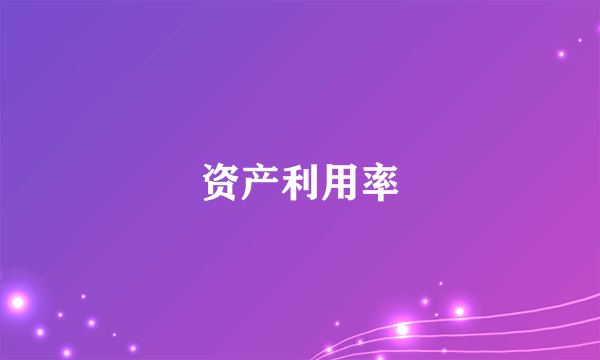 资产利用率