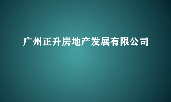 广州正升房地产发展有限公司