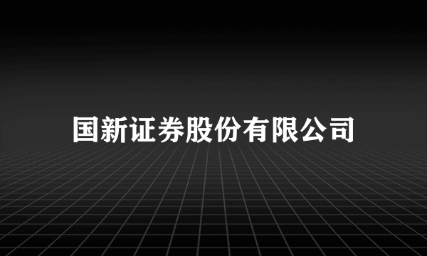 国新证券股份有限公司