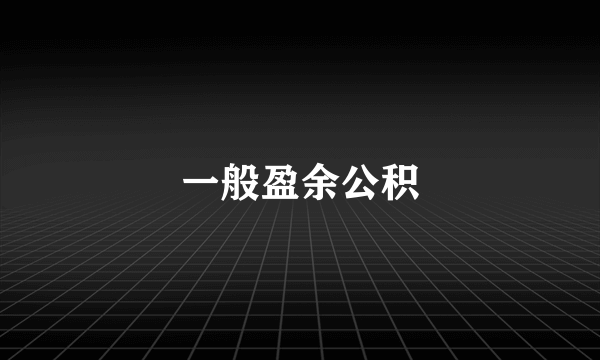 一般盈余公积