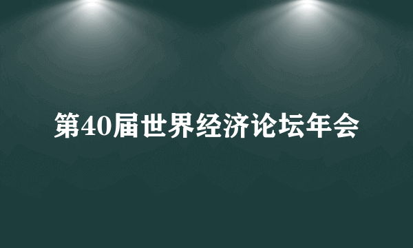 第40届世界经济论坛年会