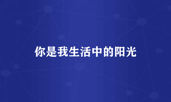 你是我生活中的阳光