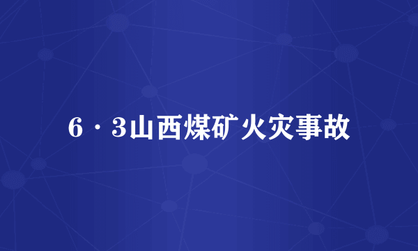 6·3山西煤矿火灾事故