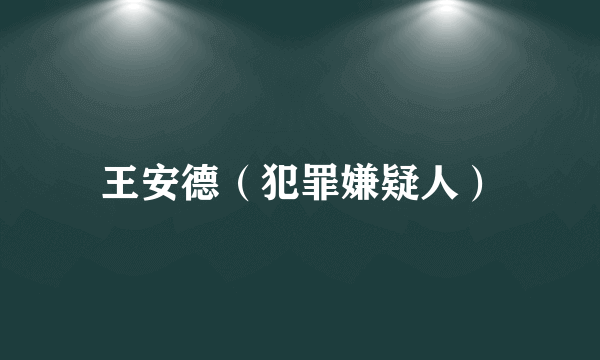 王安德（犯罪嫌疑人）