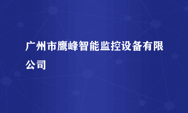 广州市鹰峰智能监控设备有限公司