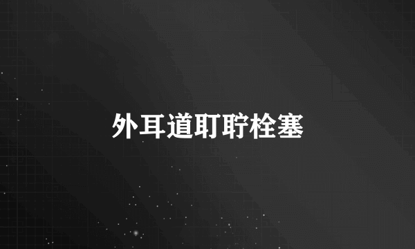 外耳道耵聍栓塞