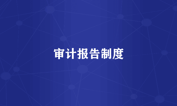 审计报告制度