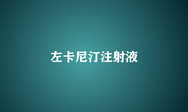 左卡尼汀注射液