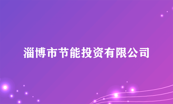 淄博市节能投资有限公司