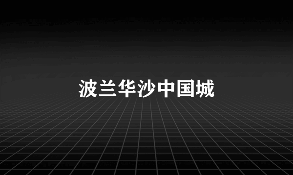 波兰华沙中国城
