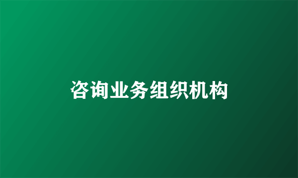 咨询业务组织机构