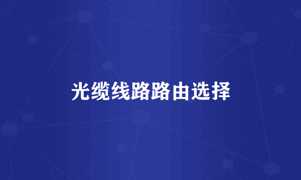 光缆线路路由选择