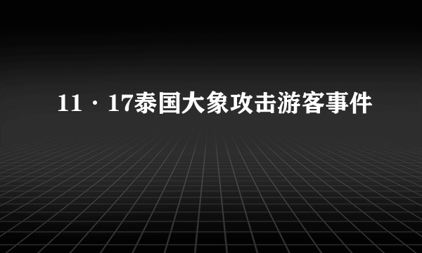 11·17泰国大象攻击游客事件