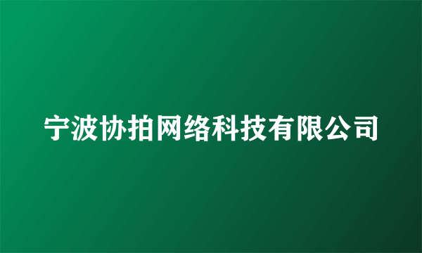 宁波协拍网络科技有限公司