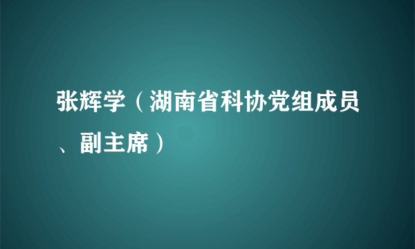 张辉学（湖南省科协党组成员、副主席）