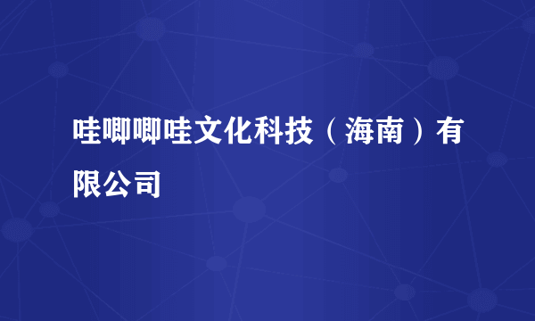 哇唧唧哇文化科技（海南）有限公司
