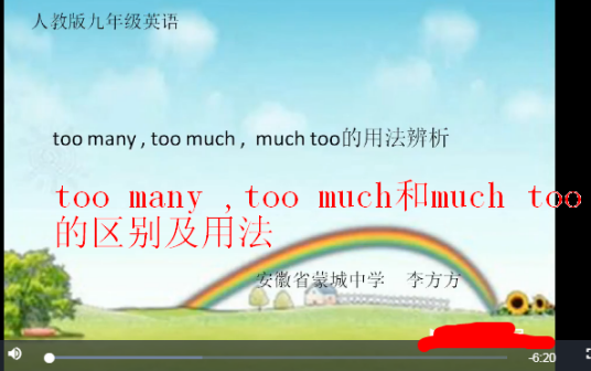 too many ,too much和much too的区别及用法