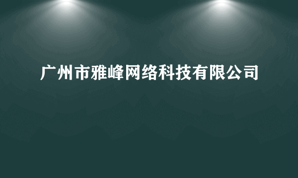 广州市雅峰网络科技有限公司