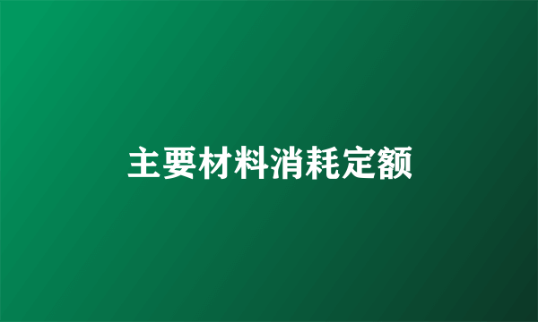 主要材料消耗定额