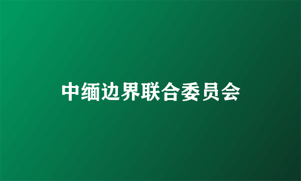 中缅边界联合委员会