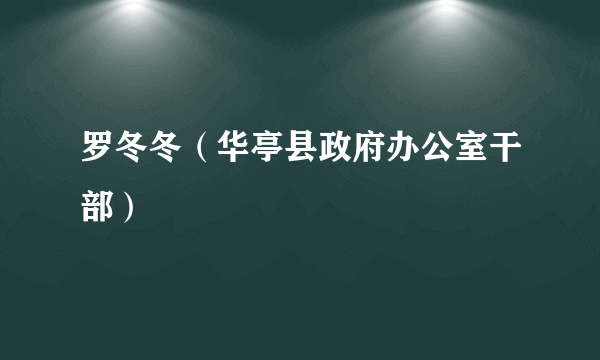 罗冬冬（华亭县政府办公室干部）