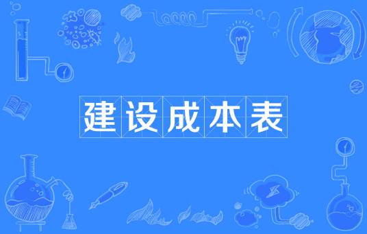 建设成本表