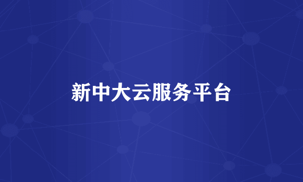 新中大云服务平台