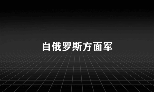 白俄罗斯方面军