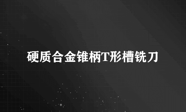 硬质合金锥柄T形槽铣刀