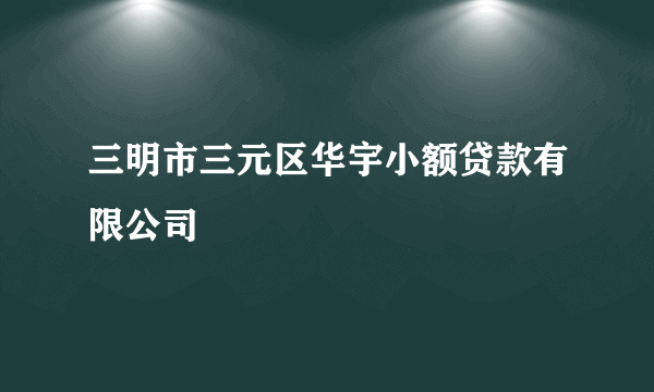 三明市三元区华宇小额贷款有限公司