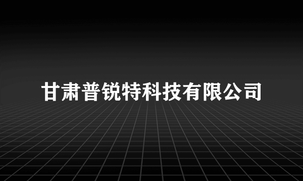 甘肃普锐特科技有限公司