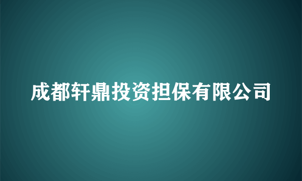 成都轩鼎投资担保有限公司