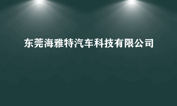 东莞海雅特汽车科技有限公司