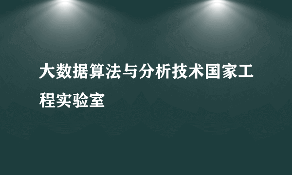 大数据算法与分析技术国家工程实验室