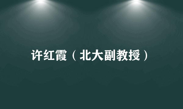 许红霞（北大副教授）